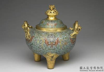 图片[2]-Copper incense burner in cloisonne enamels, Qing dynasty (1644-1911)-China Archive